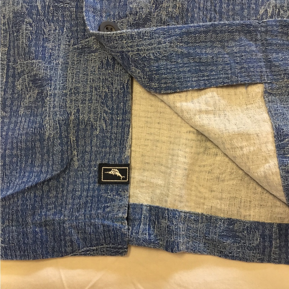 XXL Tommy Bahama 100% Silk Blue Men's Casual Shirt - Picture 6 of 6